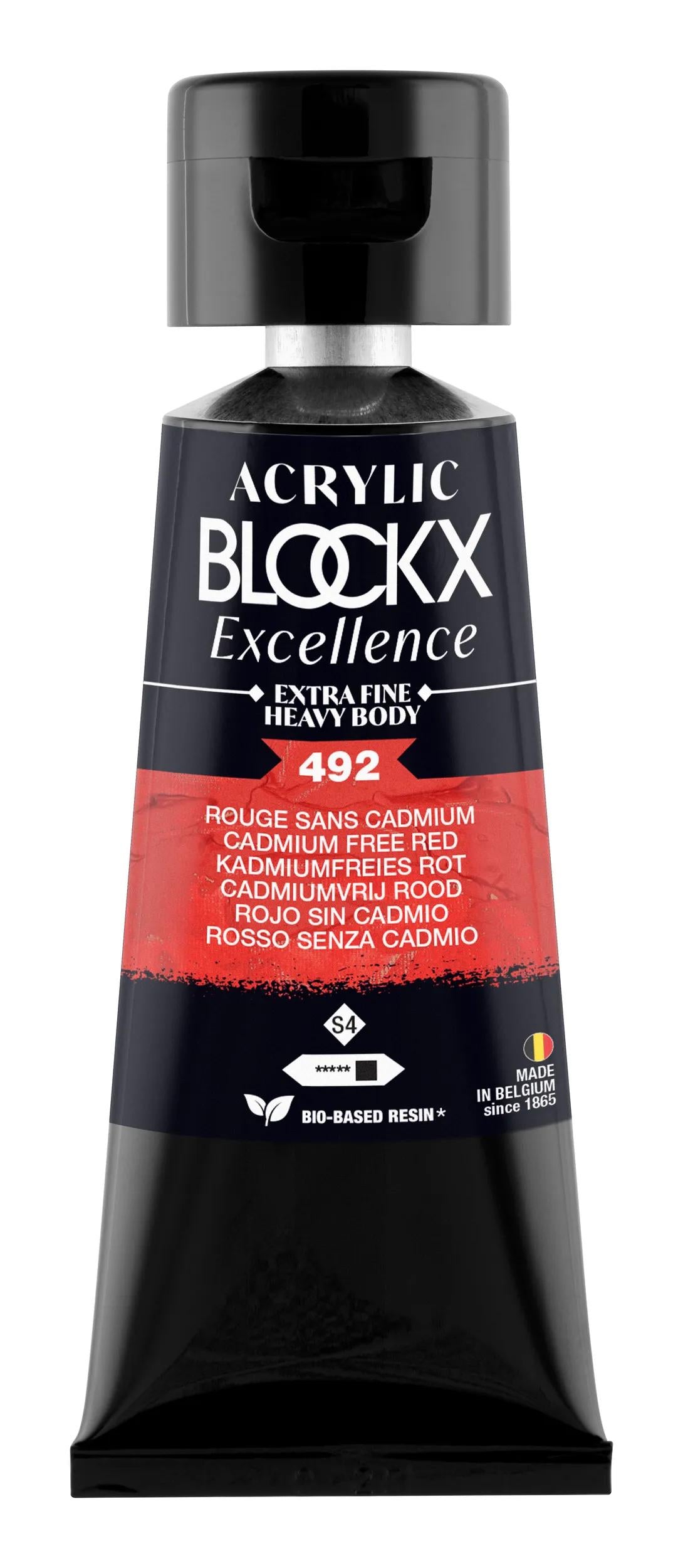 Extra fine acrylic paint tube 75ml - Red without cadmium - New (Lot x3)