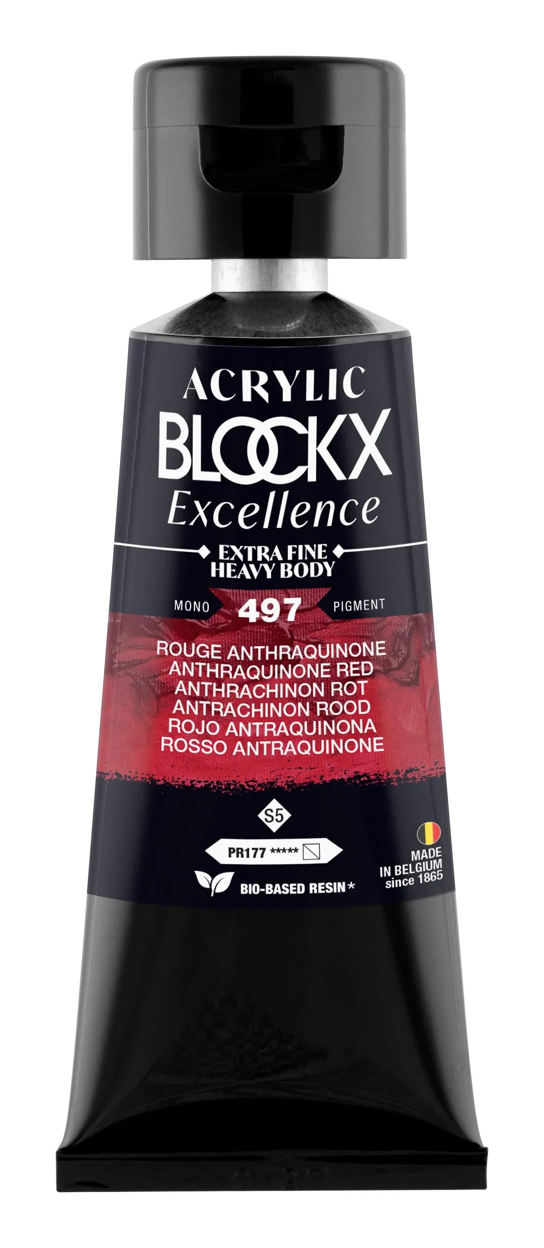 Extra fine acrylic paint tube 75ml - Red anthraquinone - New 497 (Pack x3)