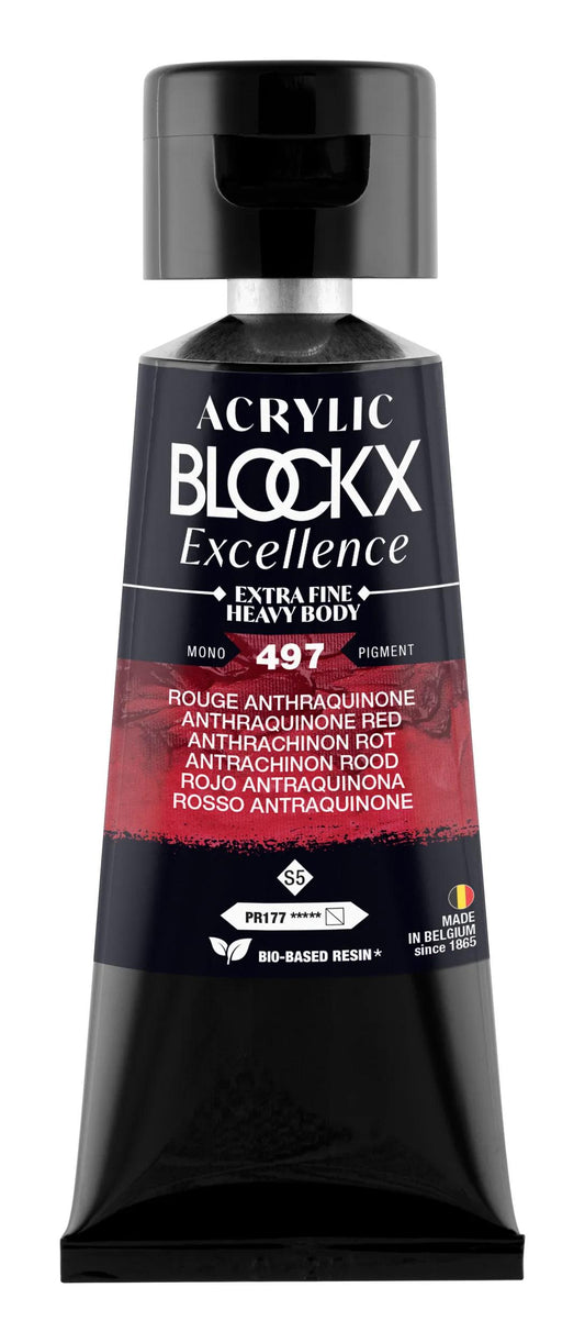 Extra fine acrylic paint tube 75ml - Red anthraquinone - New 497 (Pack x3)