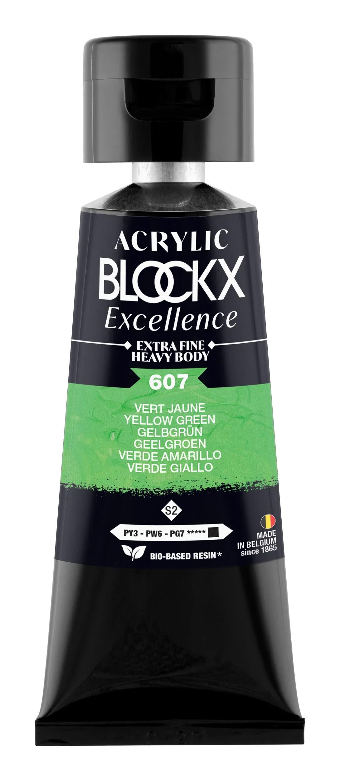 Extra fine acrylic paint tube 75ml - Green Yellow - New 607 (Pack x3)