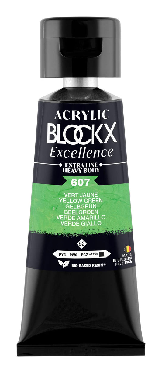 Extra fine acrylic paint tube 75ml - Green Yellow - New 607 (Pack x3)