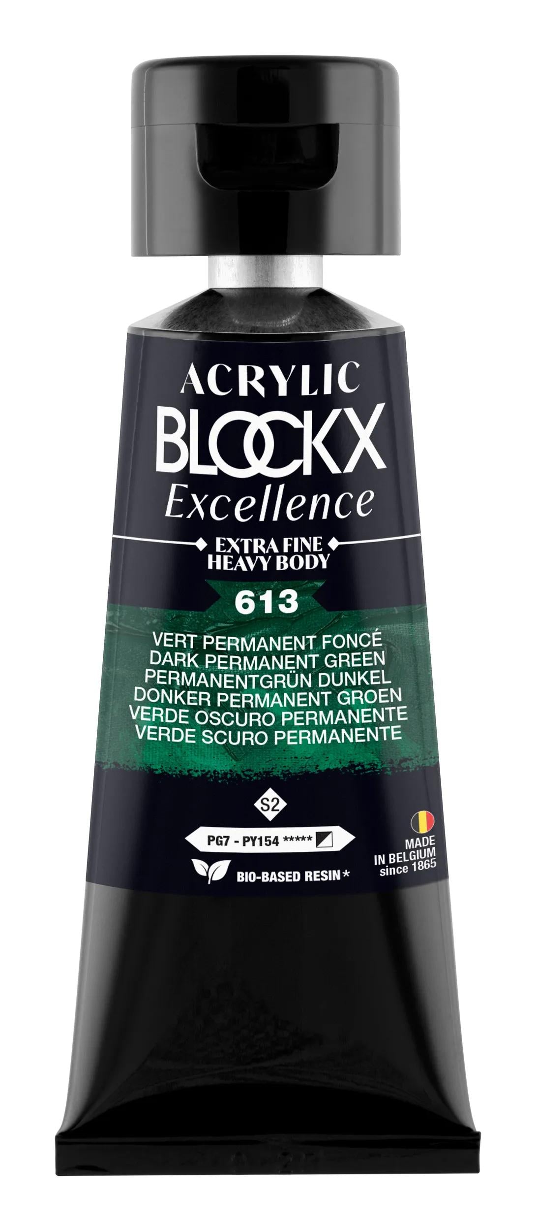 Extra fine acrylic paint tube 75ml - Dark permanent green - New (Lot x3)