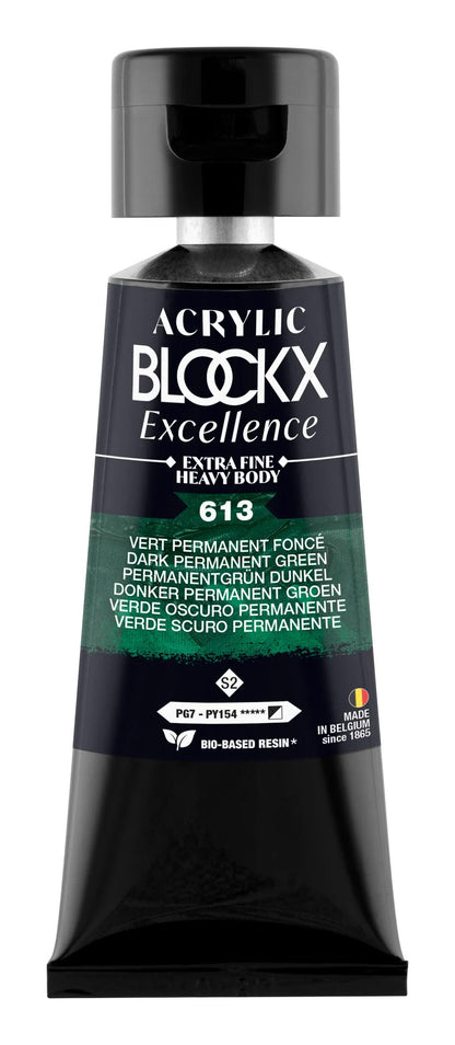 Extra fine acrylic paint tube 75ml - Dark permanent green - New (lot de 3)