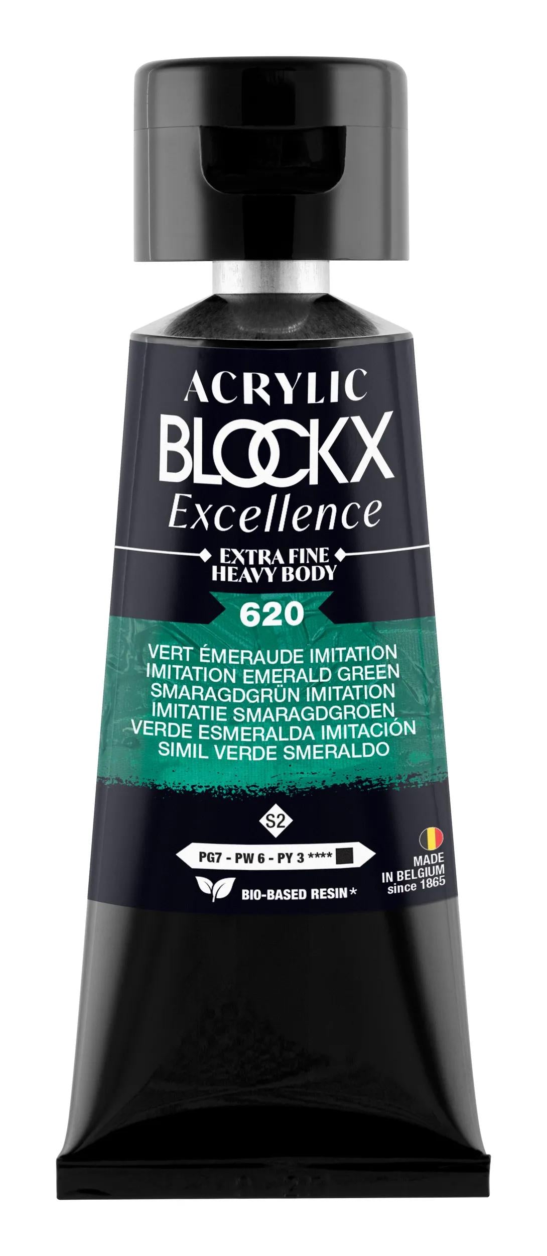 Extra fine acrylic paint tube 75ml - Green emerald - New 620 (Pack x3)