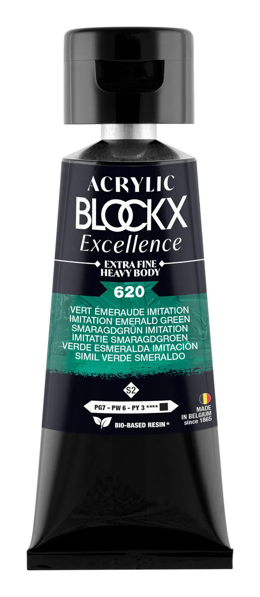 Extra fine acrylic paint tube 75ml - Green emerald - New 620 (Pack x3)