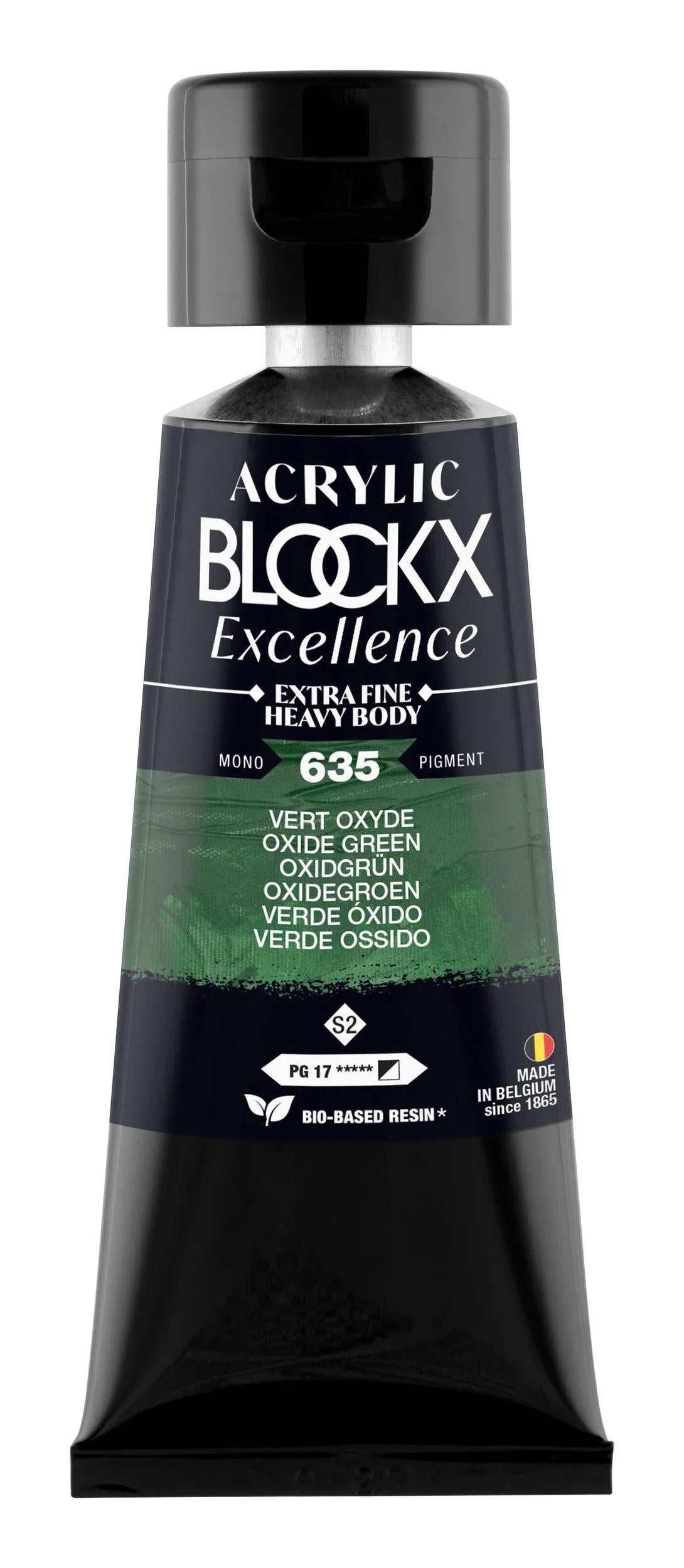 Extra fine acrylic paint tube 75ml - Green oxide - New 635 (Pack x3)