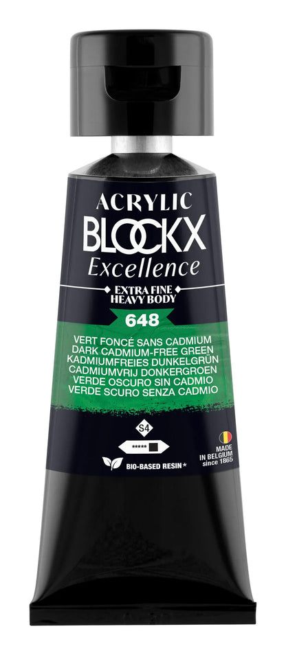 Extra fine acrylic paint tube 75ml - Dark green without cadmium - New (lot de 3)