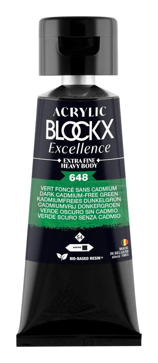 Extra fine acrylic paint tube 75ml - Dark green without cadmium - New 648 (Pack x3)