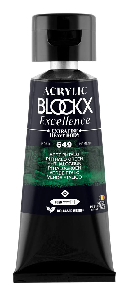 Extra fine acrylic paint tube 75ml - Green phthalo - New (lot de 3)