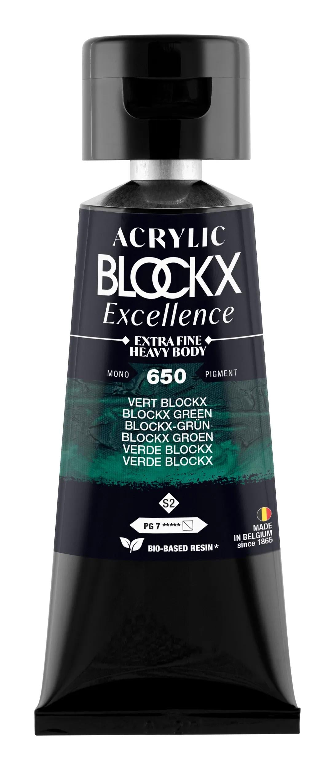 Extra fine acrylic paint tube 75ml - Green blockx - New 650 (Pack x3)