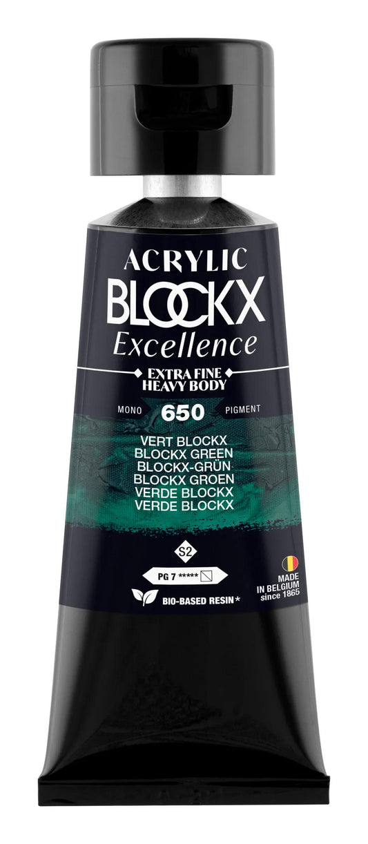 Extra fine acrylic paint tube 75ml - Green blockx - New 650 (Pack x3)