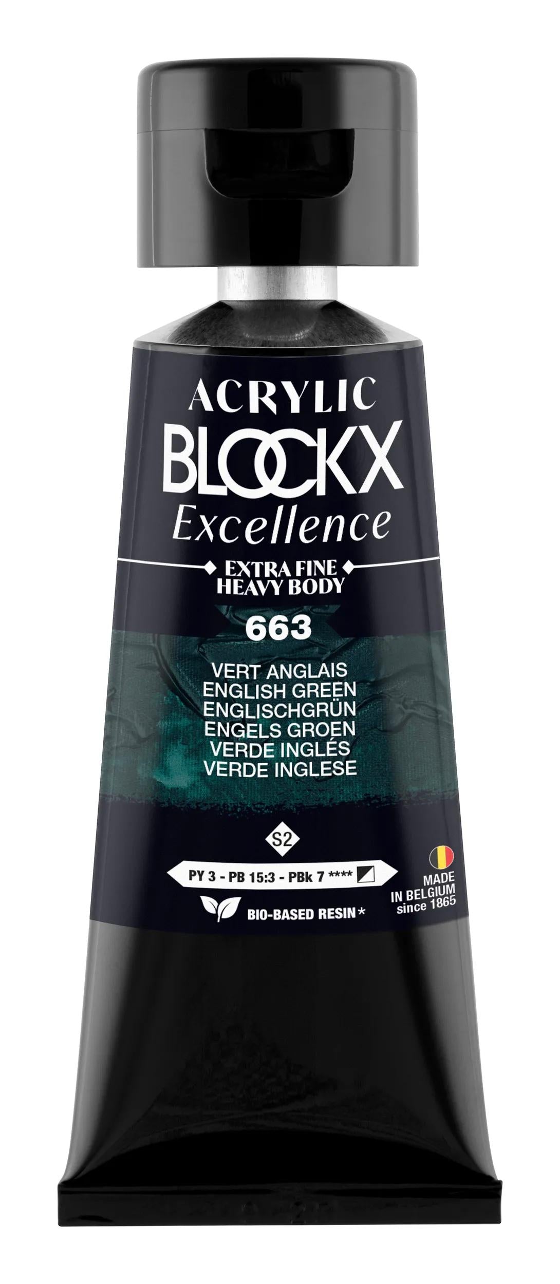Extra fine acrylic paint tube 75ml - Green English - New (Lot x3)