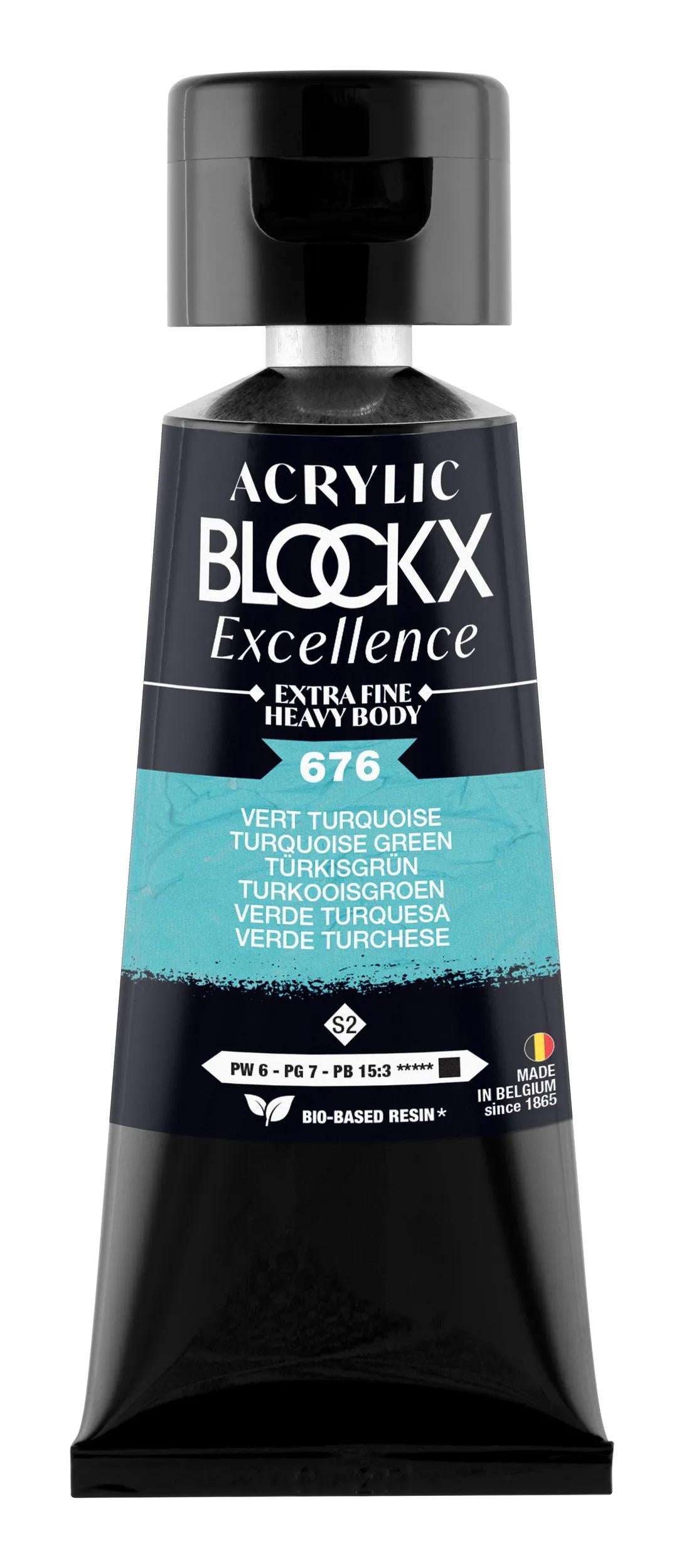 Extra fine acrylic paint tube 75ml - Turquoise Green - New (Lot x3)