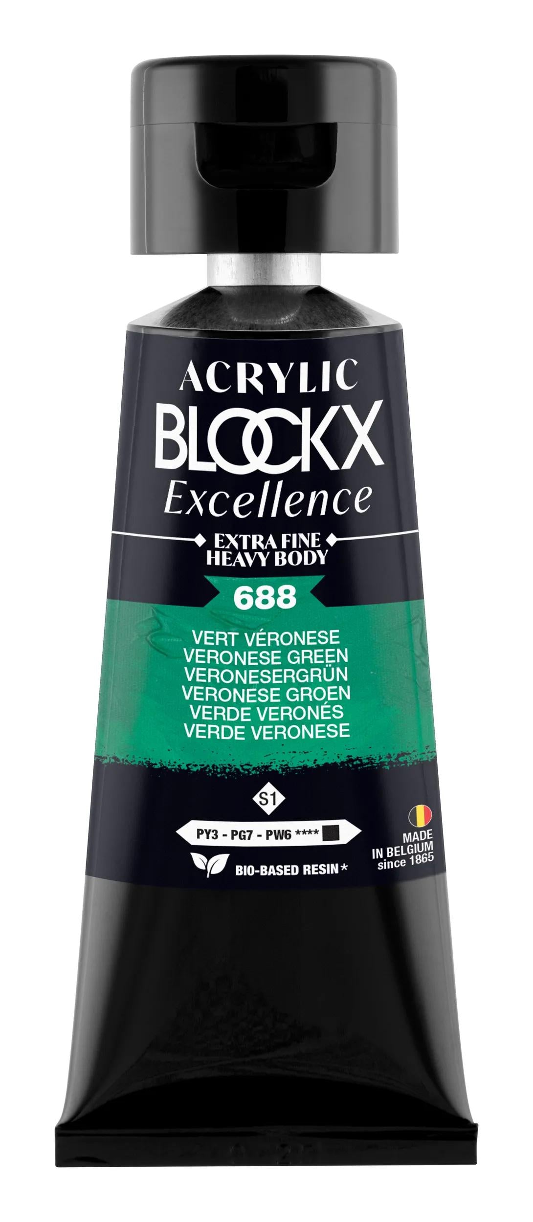 Extra fine acrylic paint tube 75ml - Veronese Green - New 688 (Pack x3)