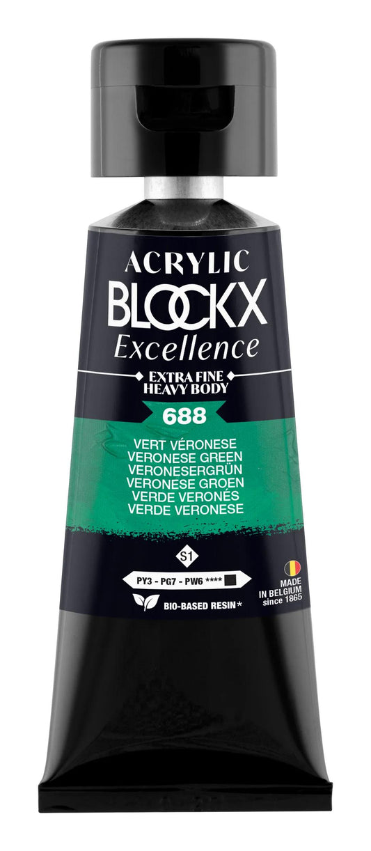 Extra fine acrylic paint tube 75ml - Veronese Green - New 688 (Pack x3)