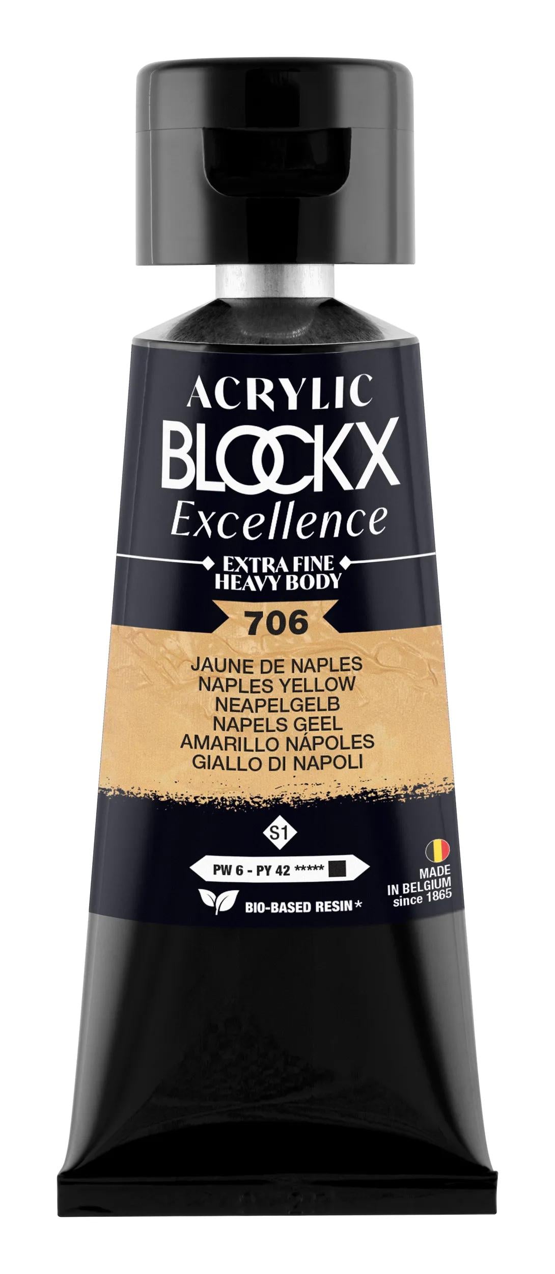 Extra fine acrylic paint tube 75ml - Naples yellow - New 706 (Pack x3)
