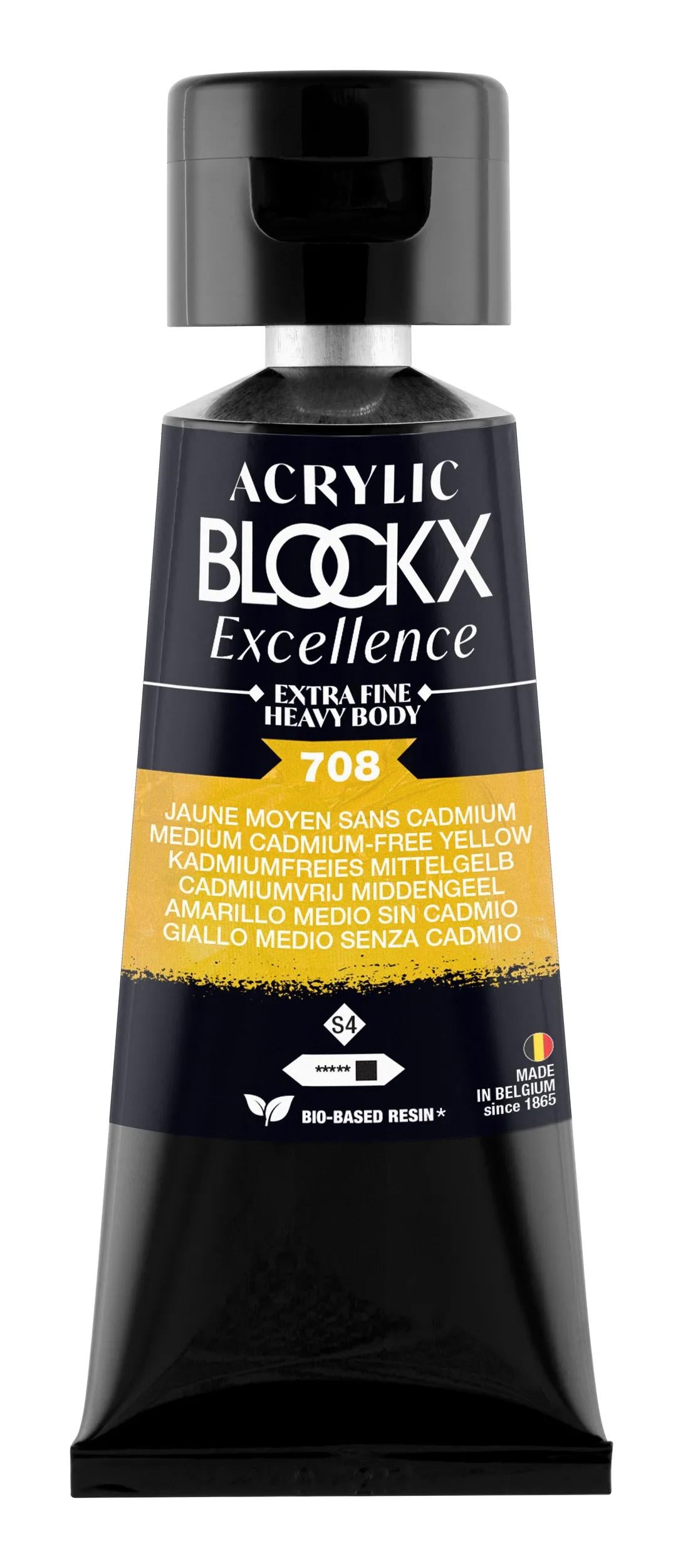 Extra fine acrylic paint tube 75ml - Medium yellow without cadmium - New 708 (Pack x3)