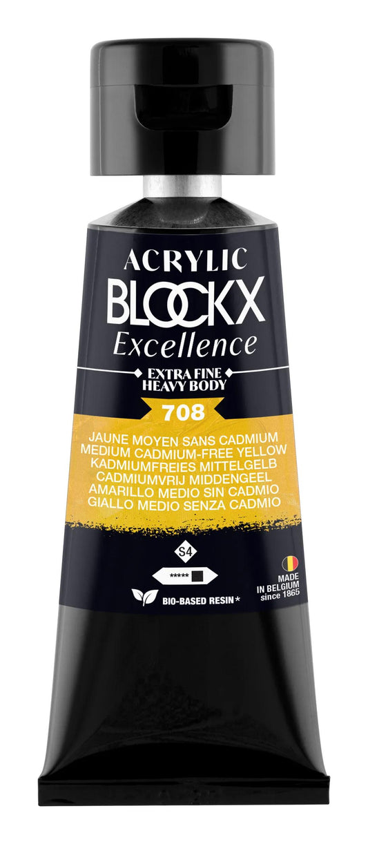 Extra fine acrylic paint tube 75ml - Medium yellow without cadmium - New 708 (Pack x3)