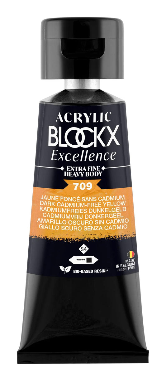 Extra fine acrylic paint tube 75ml - Dark yellow without cadmium - New 709 (Pack x3)