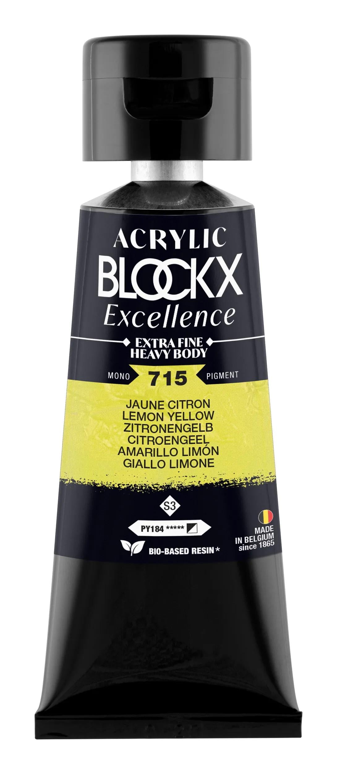 Extra fine acrylic paint tube 75ml - Yellow lemon - New 715 (Pack x3)