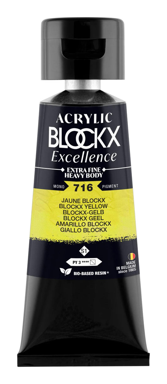 Extra fine acrylic paint tube 75ml - Yellow blockx - New 716 (Pack x3)