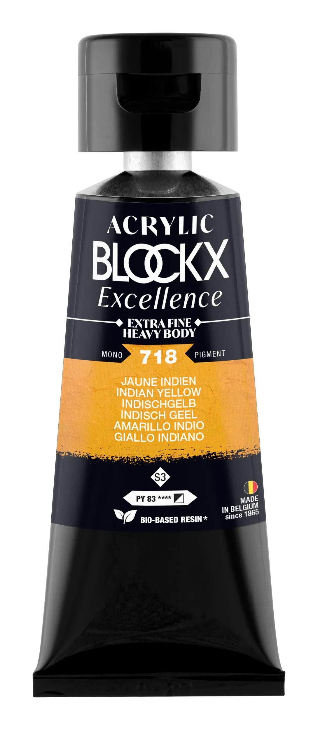 Extra fine acrylic paint tube 75ml - Indian yellow - New 718 (Pack x3)