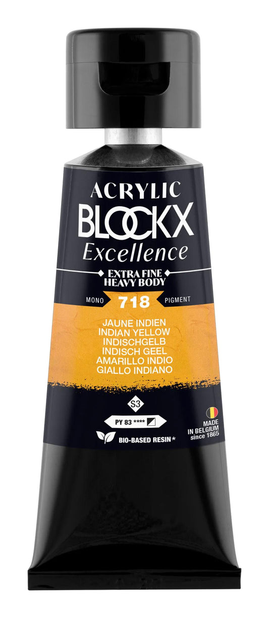 Extra fine acrylic paint tube 75ml - Indian yellow - New 718 (Pack x3)