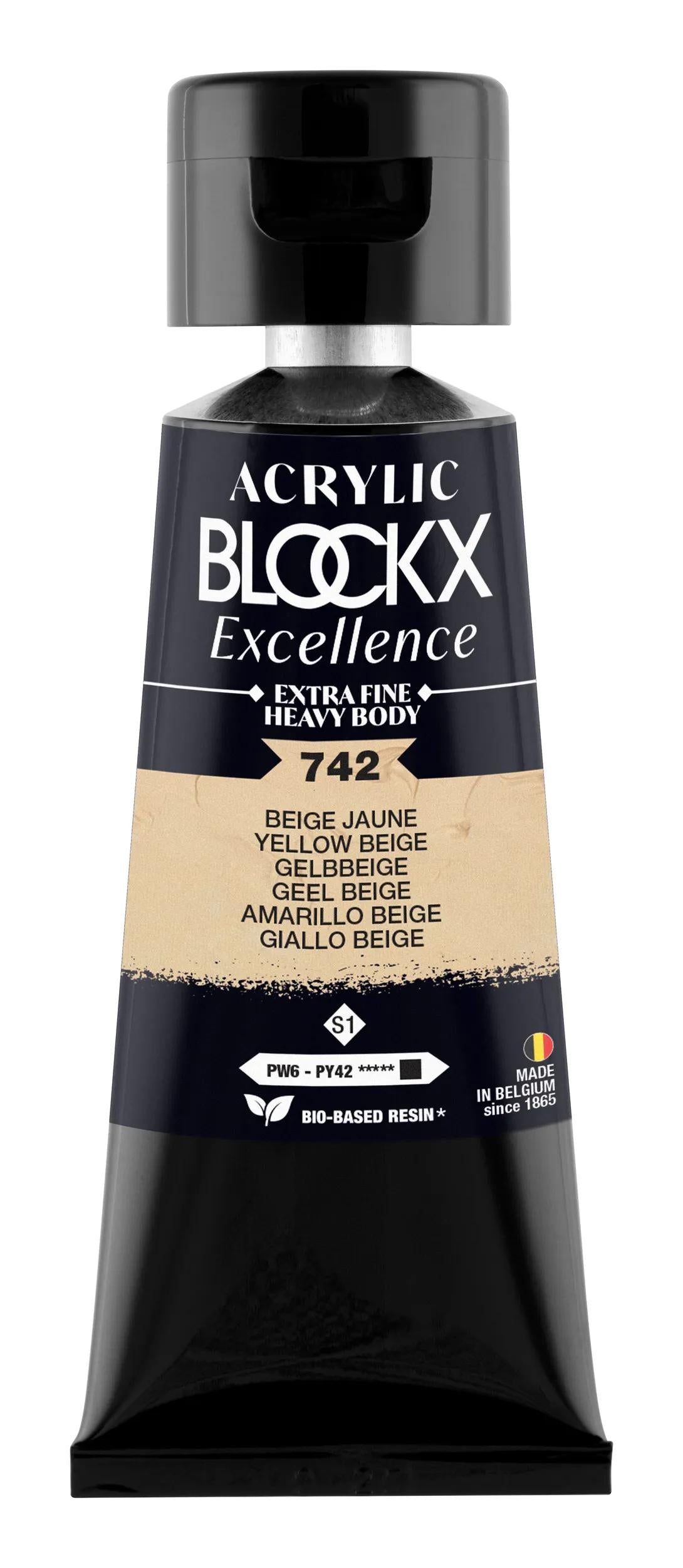 Extra fine acrylic paint tube 75ml - Beige yellow - New (Lot x3)