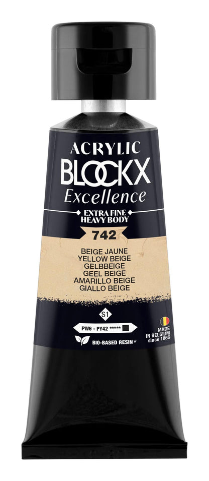 Extra fine acrylic paint tube 75ml - Beige yellow - New 742 (in bundle 3)