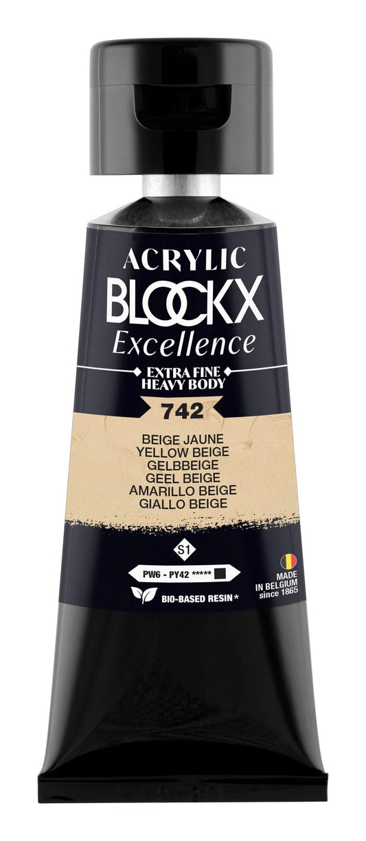 Extra fine acrylic paint tube 75ml - Beige yellow - New 742 (Pack x3)