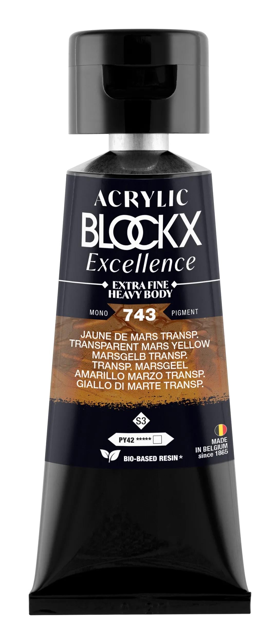 Extra fine acrylic paint tube 75ml - Yellow of March transp. - New 743 (Pack x3)