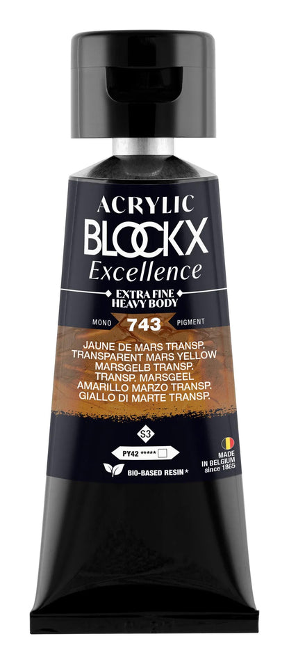 Extra fine acrylic paint tube 75ml - Yellow of March transp. - New (lot de 3)