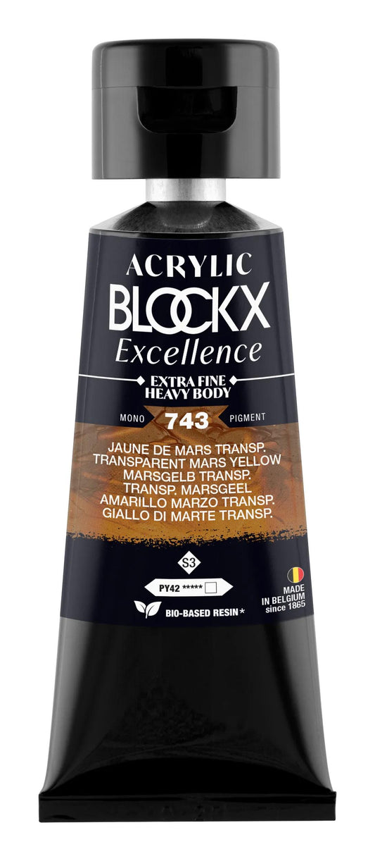 Extra fine acrylic paint tube 75ml - Yellow of March transp. - New 743 (Pack x3)