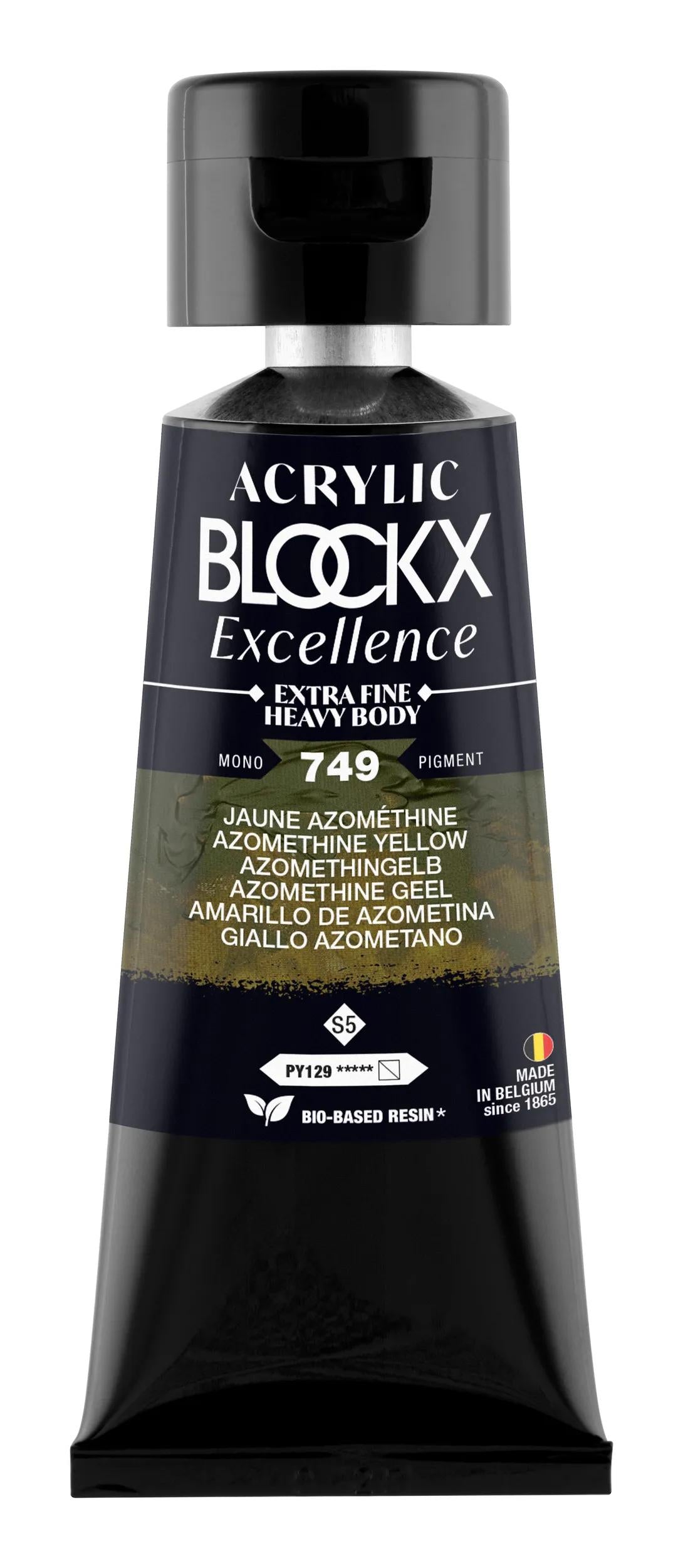 Extra fine acrylic paint tube 75ml - Yellow azomethin - New 749 (Pack x3)