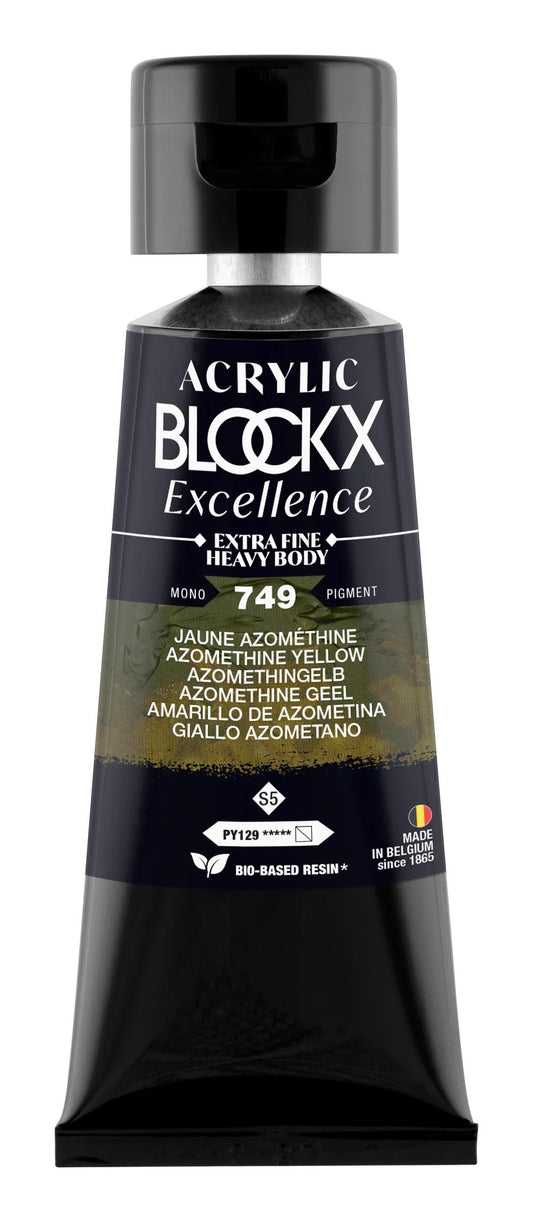 Extra fine acrylic paint tube 75ml - Yellow azomethin - New 749 (Pack x3)