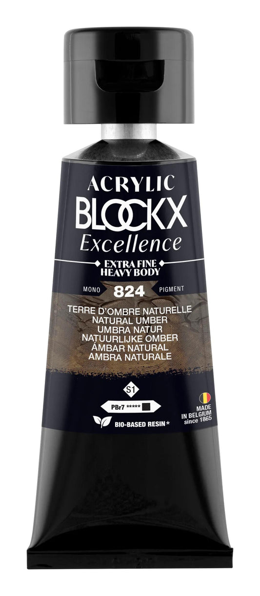 Extra fine acrylic paint tube 75ml - Earth of natural shade - New 824 (Pack x3)