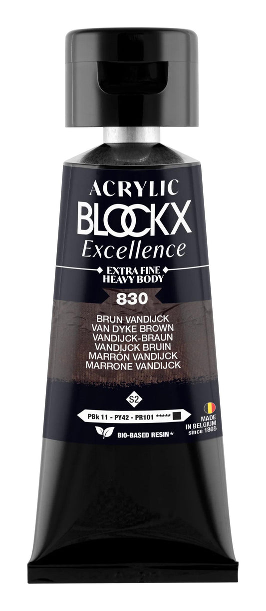 Extra fine acrylic paint tube 75ml - Brown Van Dijk - New 830 (Pack x3)