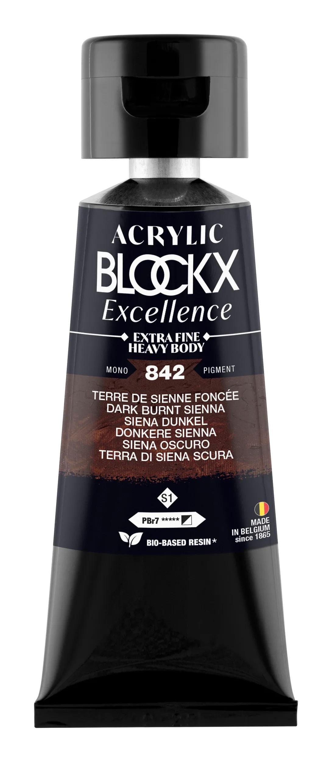 Extra fine acrylic paint tube 75ml - Dark Siena Earth - New 842 (Pack x3)