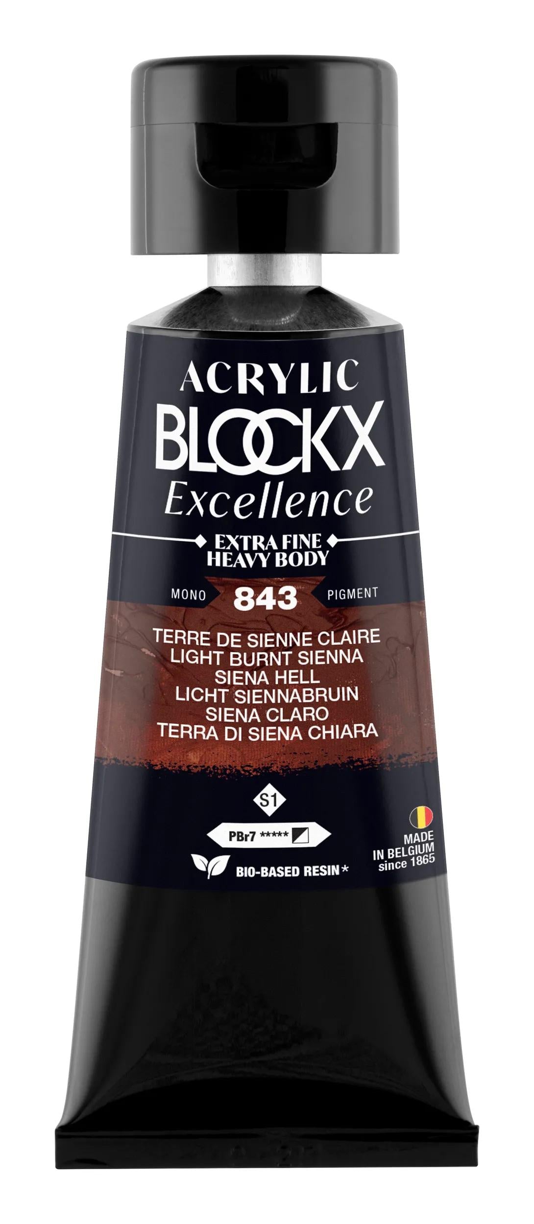 Extra fine acrylic paint tube 75ml - Clear Siena Earth - New 843 (Pack x3)