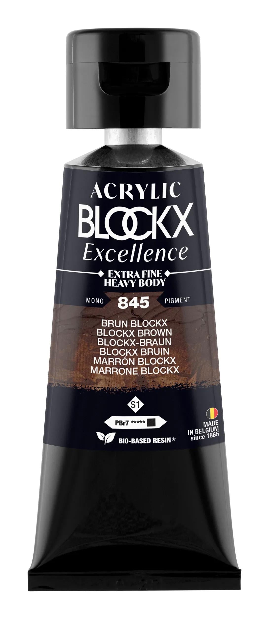 Extra fine acrylic paint tube 75ml - Brown BLOCKX - New 845 (Pack x3)