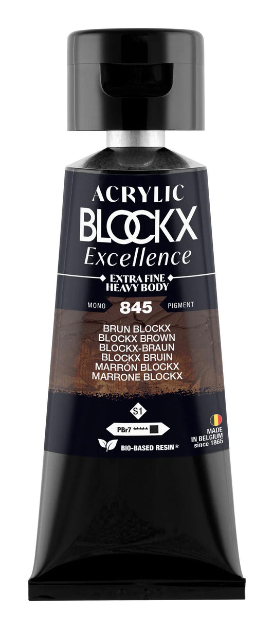 Extra fine acrylic paint tube 75ml - Brown BLOCKX - New 845 (Pack x3)