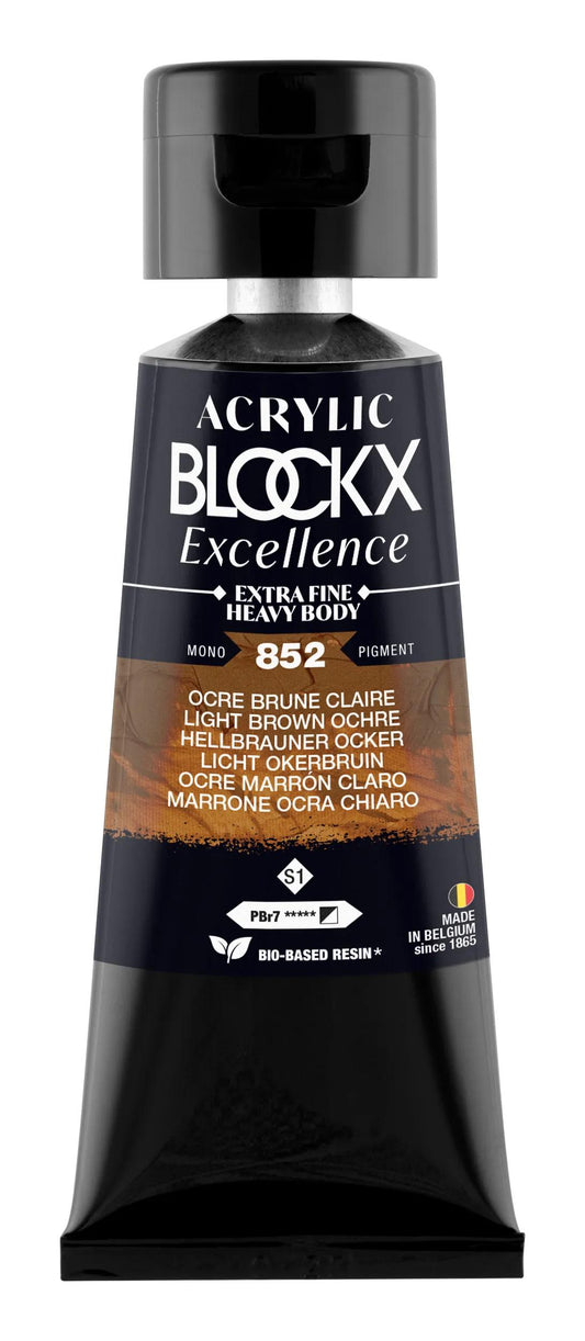 Extra fine acrylic paint tube 75ml - Light brown ochre - New 852 (Pack x3)