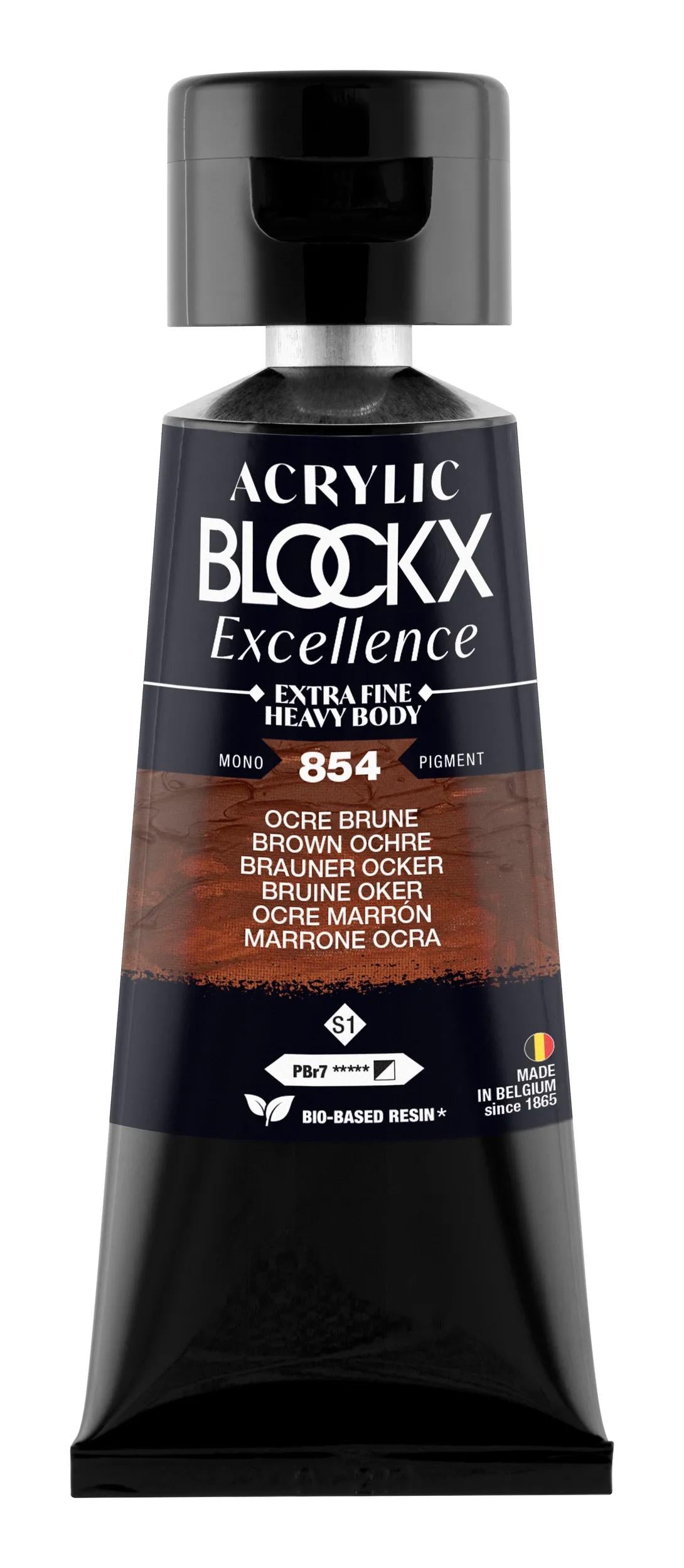 Extra fine acrylic paint tube 75ml - Brown ochre - New 854 (Pack x3)