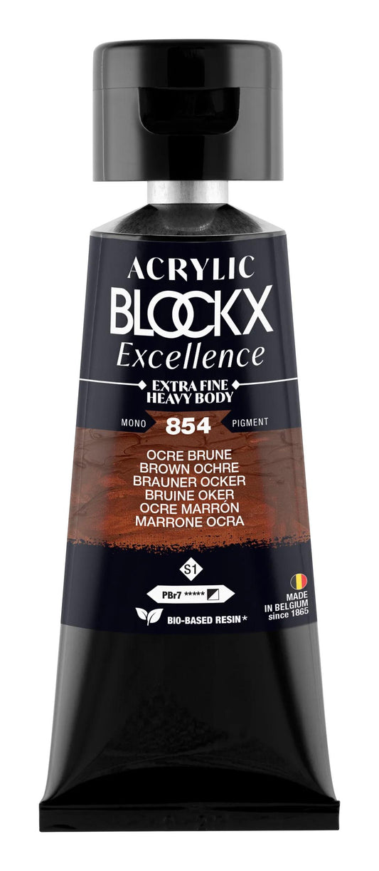 Extra fine acrylic paint tube 75ml - Brown ochre - New 854 (Pack x3)