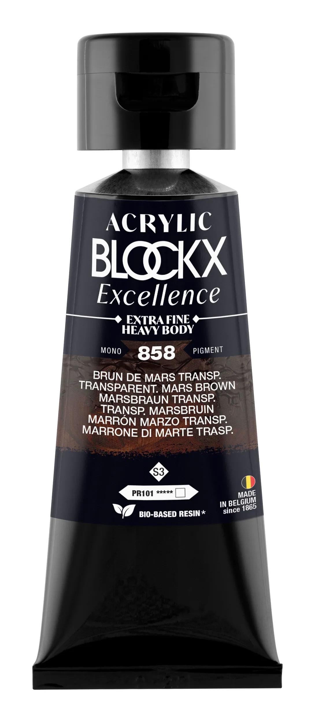 Extra fine acrylic paint tube 75ml - Brown of March transp. - New 858 (Pack x3)