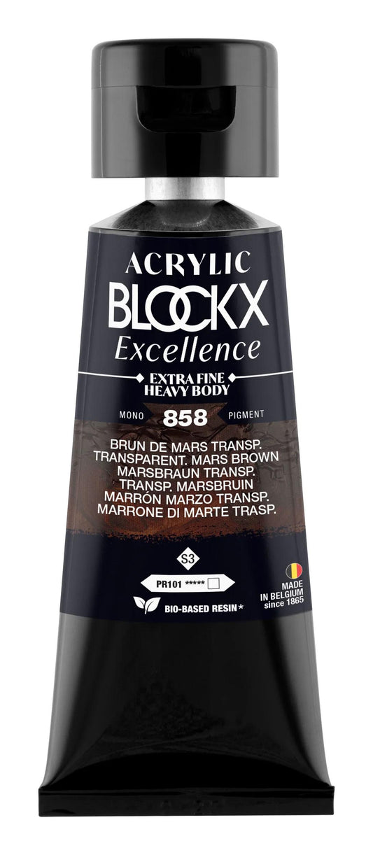 Extra fine acrylic paint tube 75ml - Brown of March transp. - New 858 (Pack x3)