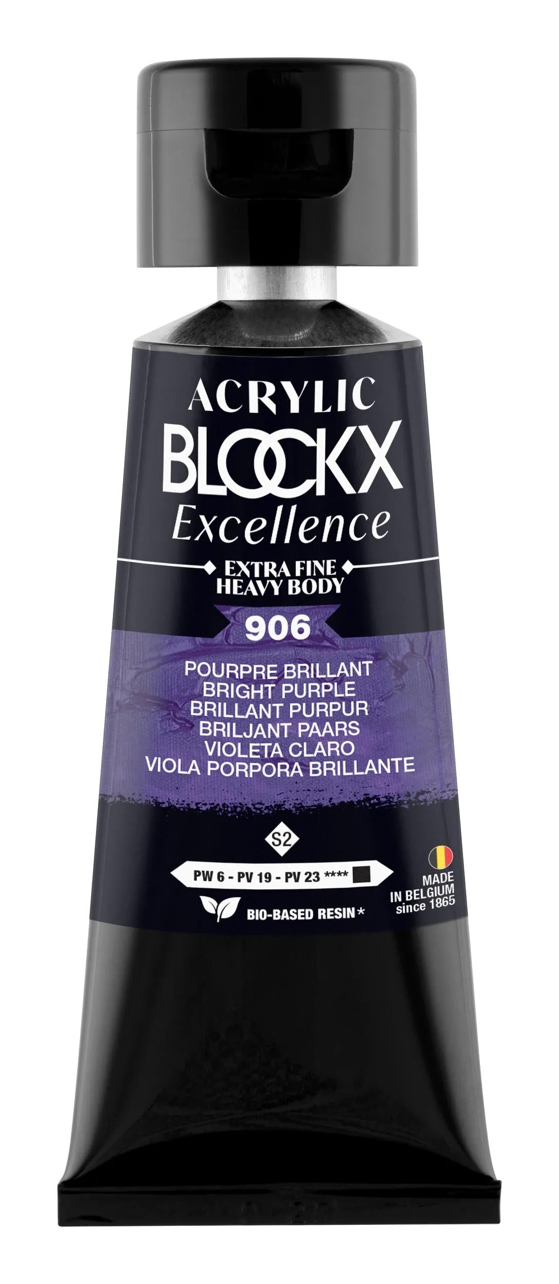 Extra fine acrylic paint tube 75ml - Shiny purple - New 906 (Pack x3)