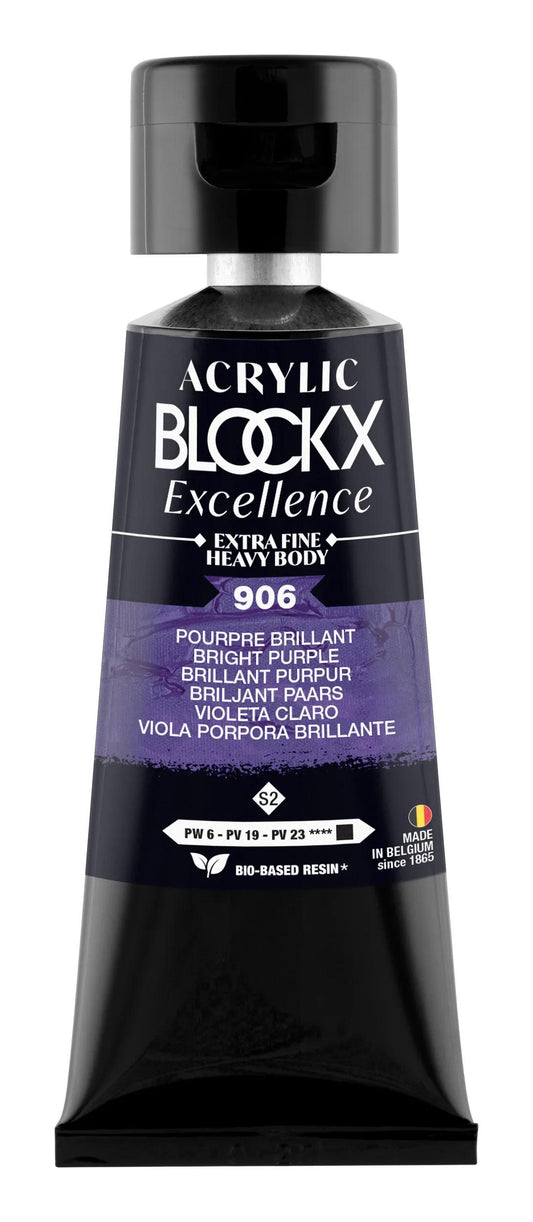 Extra fine acrylic paint tube 75ml - Shiny purple - New 906 (Pack x3)