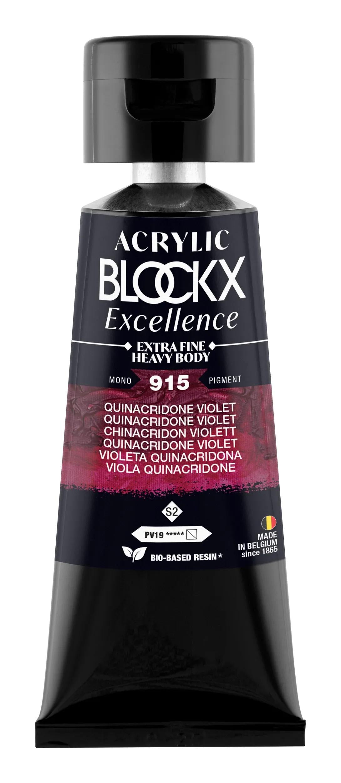 Extra fine acrylic paint tube 75ml - Quinacridone purple - New 915 (Pack x3)