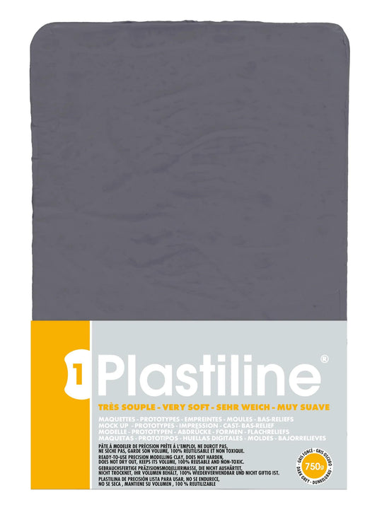750g plasticline hardness 1-very soft - dark grey